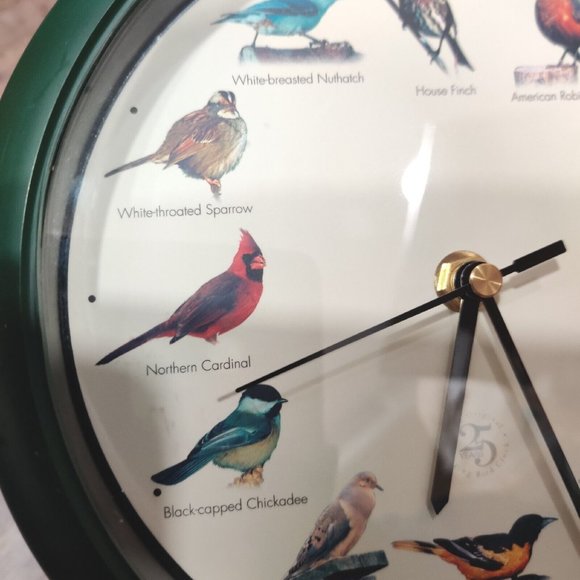 The Original Singing Bird Clock 25th Anniversary Edition Green 8.5" Tested VIDEO - Picture 8 of 17